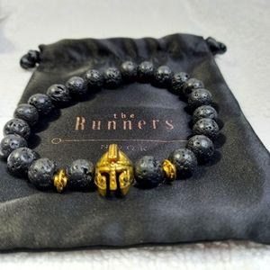 Vintage Lava Stone Beads Spartan Bracelet